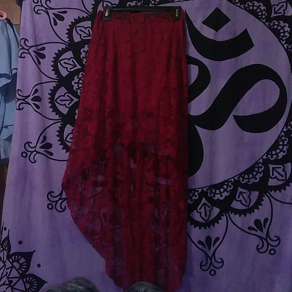 Pretty lace high low skirt